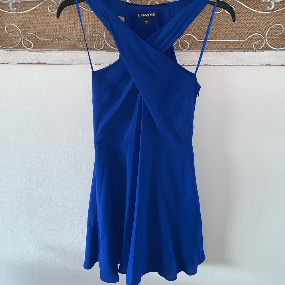 Express blue criss cross dress
